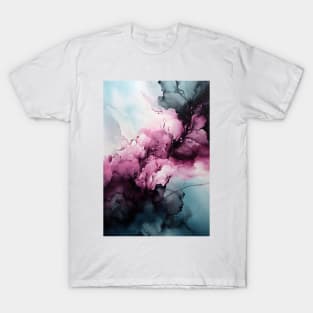 Midnight Rose - Abstract Alcohol Ink Art T-Shirt